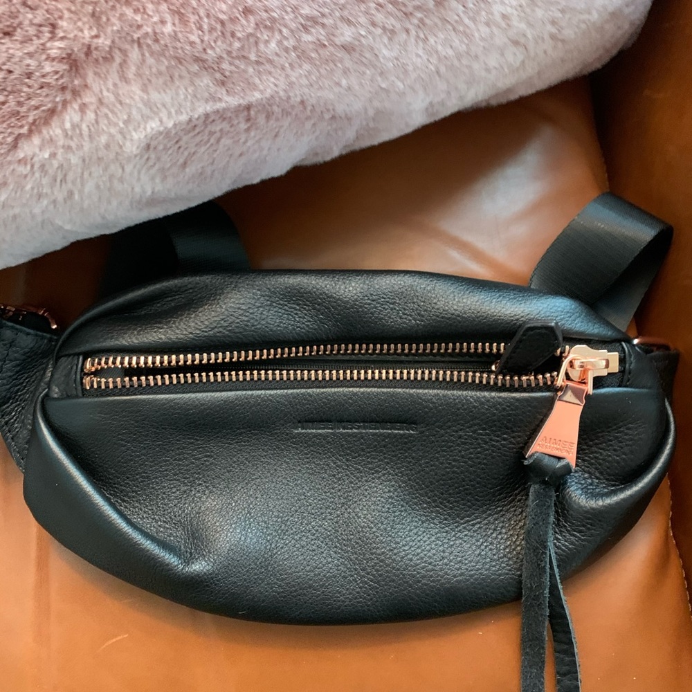 aimee kestenberg bum bag- black and rose gold